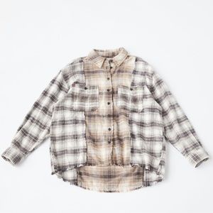 Urban Outfitters BDG Kaden mixed plaid button down shirt